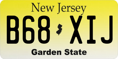 NJ license plate B68XIJ