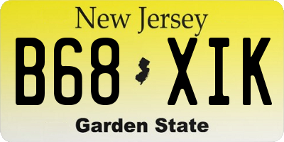 NJ license plate B68XIK