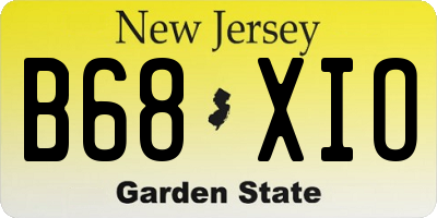 NJ license plate B68XIO