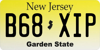 NJ license plate B68XIP