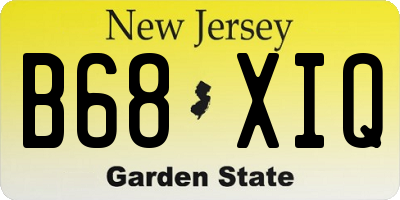 NJ license plate B68XIQ