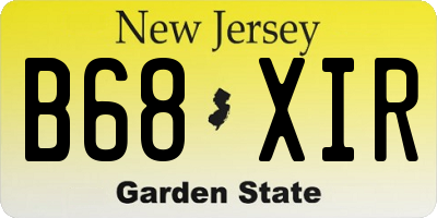 NJ license plate B68XIR