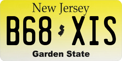 NJ license plate B68XIS