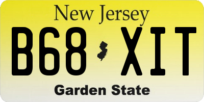 NJ license plate B68XIT