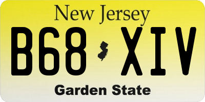 NJ license plate B68XIV