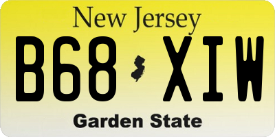 NJ license plate B68XIW