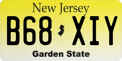 NJ license plate B68XIY