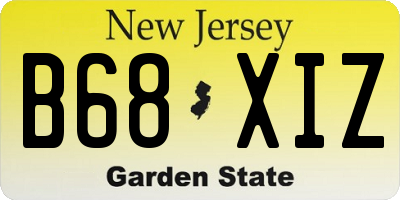 NJ license plate B68XIZ