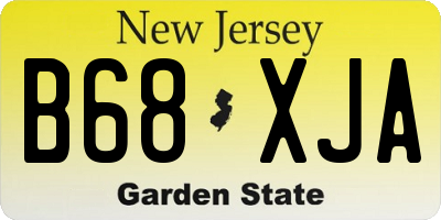 NJ license plate B68XJA
