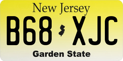 NJ license plate B68XJC