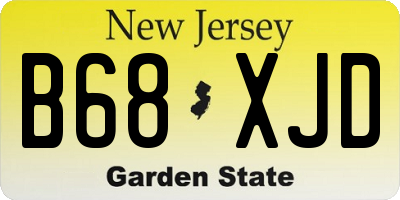 NJ license plate B68XJD