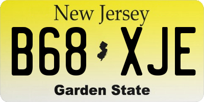 NJ license plate B68XJE