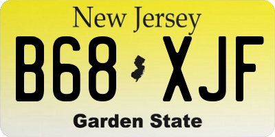 NJ license plate B68XJF