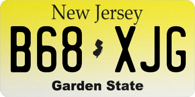 NJ license plate B68XJG