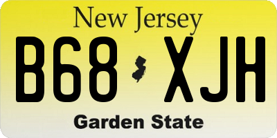 NJ license plate B68XJH