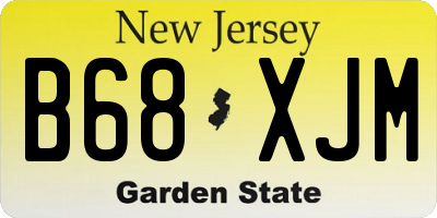 NJ license plate B68XJM