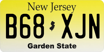 NJ license plate B68XJN