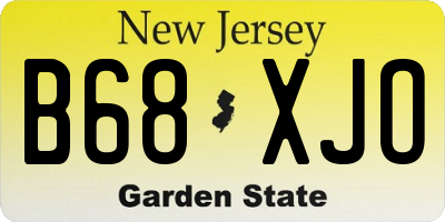 NJ license plate B68XJO