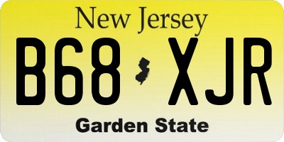 NJ license plate B68XJR