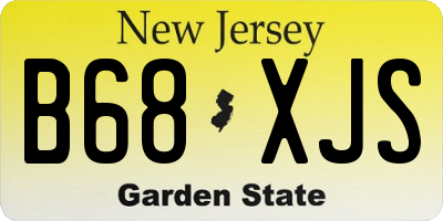 NJ license plate B68XJS