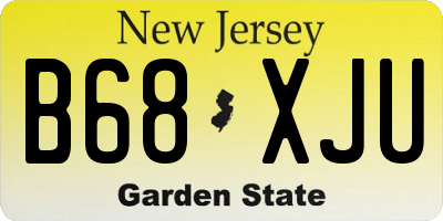 NJ license plate B68XJU