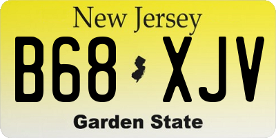 NJ license plate B68XJV