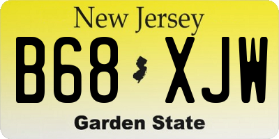 NJ license plate B68XJW