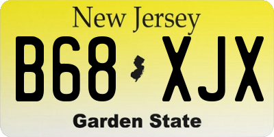 NJ license plate B68XJX