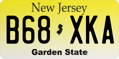 NJ license plate B68XKA