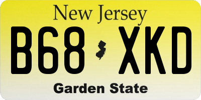 NJ license plate B68XKD