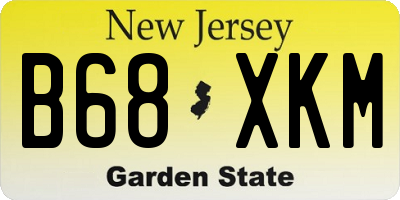 NJ license plate B68XKM