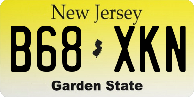 NJ license plate B68XKN