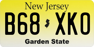 NJ license plate B68XKO