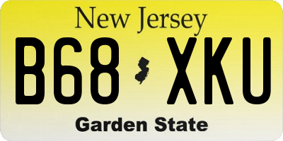 NJ license plate B68XKU