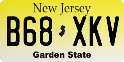 NJ license plate B68XKV