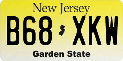NJ license plate B68XKW