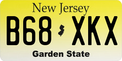 NJ license plate B68XKX