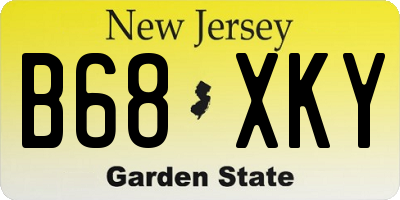 NJ license plate B68XKY
