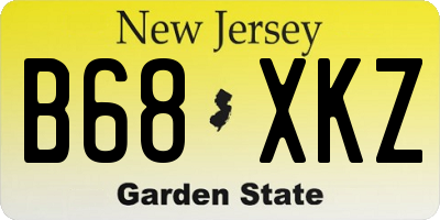 NJ license plate B68XKZ