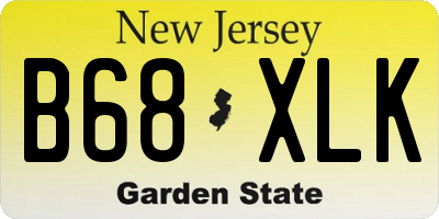 NJ license plate B68XLK