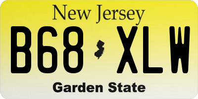 NJ license plate B68XLW