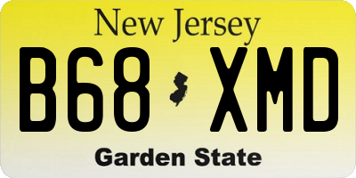 NJ license plate B68XMD