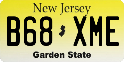 NJ license plate B68XME