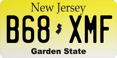 NJ license plate B68XMF