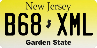 NJ license plate B68XML