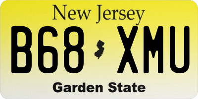 NJ license plate B68XMU