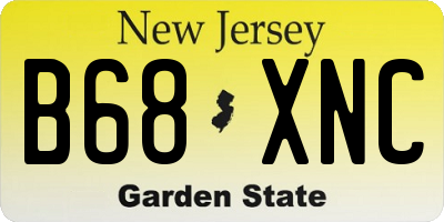 NJ license plate B68XNC