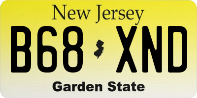 NJ license plate B68XND