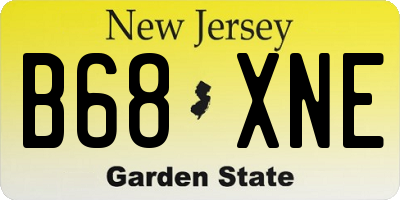 NJ license plate B68XNE