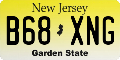 NJ license plate B68XNG